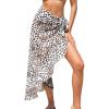 imageCUPSHE Womens Sarong Cover Up Chiffon Swimwear Wrap Skirt Self Tie Ruffle Beach Cover UpsLeopard
