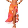 imageCUPSHE Womens Sarong Cover Up Chiffon Swimwear Wrap Skirt Self Tie Ruffle Beach Cover UpsOrange Tie Dye
