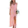 imageCUPSHE Womens Sweetheart Neck Sleeveless Wrap Ruffled Maxi Dress Bridesmaid Wedding Formal DressesPink