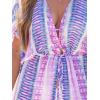 imageCUPSHE Kimono Swimsuit Coverup for Women Open Front Striped Maxi Cardigan Beach Cover UpPurple Patternd