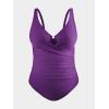 imageCUPSHE Plus Size One Piece Swimsuit for Women Ruched Underwire Bathing Suit Curvy Tummy Control SwimwearDeep Purple