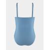 imageCUPSHE Plus Size One Piece Swimsuit for Women Ruched Underwire Bathing Suit Curvy Tummy Control SwimwearSlate Blue
