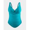 imageCUPSHE Plus Size One Piece Swimsuit for Women Ruched Underwire Bathing Suit Curvy Tummy Control SwimwearTeal