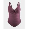imageCUPSHE Plus Size One Piece Swimsuit for Women Ruched Underwire Bathing Suit Curvy Tummy Control SwimwearWine Red