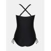 imageCUPSHE Plus Size Womens One Piece Bathing Suit Scoop Neck Swimsuit Cutouts Side Drawstring Adjustable StrapsBlack