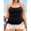 imageCUPSHE Plus Size Womens One Piece Bathing Suit Scoop Neck Swimsuit Cutouts Side Drawstring Adjustable StrapsBlack