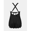 imageCUPSHE Plus Size Womens One Piece Swimsuit V Neck Swim Dress Crisscross Self Tie Bathing Suit Flowy SwimwearBlack
