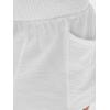 imageCUPSHE Women Coverup Shorts Smocked Waist High Rise Swimsuit Coverup Shorts with Side PocketsWhite