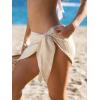 imageCUPSHE Women Sarong Swimsuit Cover Ups Mini Side Tie Beach Wrap SkirtBeige