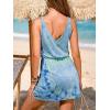 imageCUPSHE Women Swimsuit Cover Up V Neck Sleeveless Waffle Knit Beach Coverup DressGreen Tie Dye
