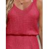 imageCUPSHE Women Swimsuit Cover Up V Neck Sleeveless Waffle Knit Beach Coverup DressHot Pink