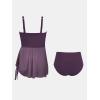 imageCUPSHE Women Tankini Sets Plus Size Two Piece Swimsuit High Waisted V Neck Mesh Ruched Self Tie Swim DressPurple