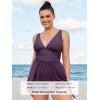 imageCUPSHE Women Tankini Sets Plus Size Two Piece Swimsuit High Waisted V Neck Mesh Ruched Self Tie Swim DressPurple