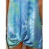 imageCUPSHE Women Waffle Knit Bathing Suit Cover Up Short Sleeve Twist Hem Swimsuit Coverup for Summer VacationBlue Tie Dye