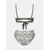 imageCUPSHE Womens Bikini Sets Sweetheart Neck Two Piece Bathing Suit Cutout Textured Adjustable Straps Mid Rise BottomSage GreenFloral