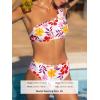 imageCUPSHE Womens Bikini Sets Two Piece Bathing Suit One Shoulder Mid Rise Scalloped Wide Strap Back HookLight PinkFloral