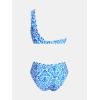 imageCUPSHE Womens Bikini Sets Two Piece Bathing Suit One Shoulder Mid Rise Scalloped Wide Strap Back HookWhiteBlue Baroque Floral