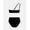 imageCUPSHE Womens Bikini Sets Two Piece Swimsuit One Shoulder Asymmetrical High Waisted Mesh Spaghetti Adjustable StrapsBlack