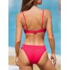 imageCUPSHE Womens Bikini Sets Two Piece Swimsuit V Neck Bathing Suit Side Cutouts Cheeky Bottom Back Hook SwimwearStrawberry Red