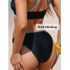 imageCUPSHE Womens Bikini Sets Two Piece Swimsuit V Neck Crisscross Back Low Rise Stitching Cheeky BottomBlackRainbow