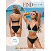 imageCUPSHE Womens Bikini Sets Two Piece Swimsuit V Neck Crisscross Back Low Rise Stitching Cheeky BottomBlackRainbow