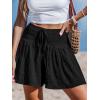 imageCUPSHE Womens Casual Shorts Smocked High Rise Bathing Suit Cover Up Wide Leg Beach Summer ShortsBlack