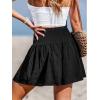 imageCUPSHE Womens Casual Shorts Smocked High Rise Bathing Suit Cover Up Wide Leg Beach Summer ShortsBlack