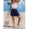 imageCUPSHE Womens Casual Shorts Smocked High Rise Bathing Suit Cover Up Wide Leg Beach Summer ShortsBlue