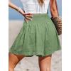 imageCUPSHE Womens Casual Shorts Smocked High Rise Bathing Suit Cover Up Wide Leg Beach Summer ShortsGreen