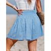 imageCUPSHE Womens Casual Shorts Smocked High Rise Bathing Suit Cover Up Wide Leg Beach Summer ShortsSky Blue