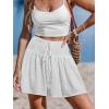 imageCUPSHE Womens Casual Shorts Smocked High Rise Bathing Suit Cover Up Wide Leg Beach Summer ShortsWhite