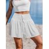imageCUPSHE Womens Casual Shorts Smocked High Rise Bathing Suit Cover Up Wide Leg Beach Summer ShortsWhite