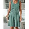 imageCUPSHE Womens Hollow Out Mini Dress Cover Up Ribbed Knit Scoop Neck Sleeveless Beach Spring Summer DressesGreen