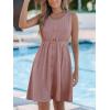 imageCUPSHE Womens Hollow Out Mini Dress Cover Up Ribbed Knit Scoop Neck Sleeveless Beach Spring Summer DressesPink