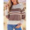imageCUPSHE Womens Long Sleeve Sweater Striped 2024 Fall Casual Fit Crochet Knit Sweater Top