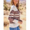 imageCUPSHE Womens Long Sleeve Sweater Striped 2024 Fall Casual Fit Crochet Knit Sweater Top