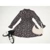 imageCUPSHE Womens Mock Neck Floral Mini Fall Dress Long Ruffle Sleeve Elastic Waist Smocked Casual Flowying Autumn DressesBlack