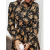 imageCUPSHE Womens Mock Neck Floral Mini Fall Dress Long Ruffle Sleeve Elastic Waist Smocked Casual Flowying Autumn DressesYellow