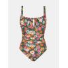 imageCUPSHE Womens One Piece Swimsuit Bathing Suit Square Neck Back Cut Out Drawstring Self Tie Back HookGreenRed Floral