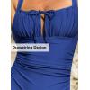 imageCUPSHE Womens One Piece Swimsuit Bathing Suit Square Neck Back Cut Out Drawstring Self Tie Back HookNavy Blue