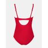 imageCUPSHE Womens One Piece Swimsuit Bathing Suit Square Neck Back Cut Out Drawstring Self Tie Back HookTrue Red