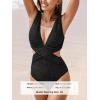 imageCUPSHE Womens One Piece Swimsuit Plunging Neck Sexy Bathing Suit Cutout Back Hook Wide Strap ShinningBlack