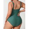 imageCUPSHE Womens Plus Size One Piece Swimsuit Sweetheart Neck Wrapped Bathing Suit Ruched Adjustable Straps SwimwearTeal