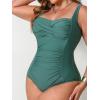 imageCUPSHE Womens Plus Size One Piece Swimsuit Sweetheart Neck Wrapped Bathing Suit Ruched Adjustable Straps SwimwearTeal