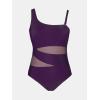 imageCUPSHE Womens Plus Size Swimsuit One Piece Bathing Suit Mesh Removable Straps SwimwearBlackberry Wine