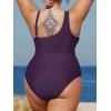 imageCUPSHE Womens Plus Size Swimsuit One Piece Bathing Suit Mesh Removable Straps SwimwearBlackberry Wine