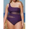 imageCUPSHE Womens Plus Size Swimsuit One Piece Bathing Suit Mesh Removable Straps SwimwearBlackberry Wine