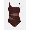 imageCUPSHE Womens Plus Size Swimsuit One Piece Bathing Suit Mesh Removable Straps SwimwearBrown
