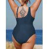 imageCUPSHE Womens Plus Size Swimsuit One Piece Bathing Suit Mesh Removable Straps SwimwearCyanBlackBlue