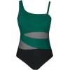 imageCUPSHE Womens Plus Size Swimsuit One Piece Bathing Suit Mesh Removable Straps SwimwearGreenBlack